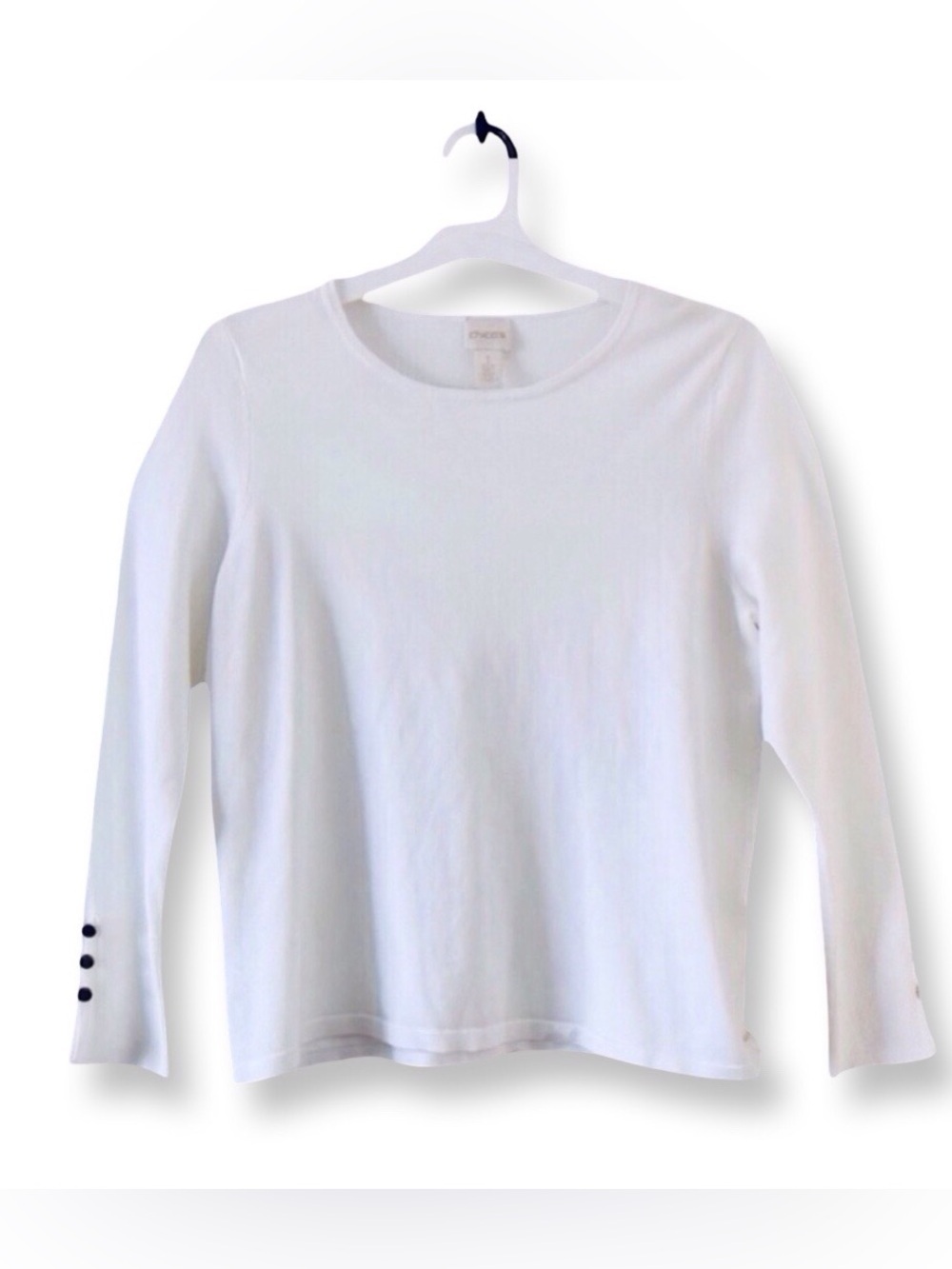 Chico’s Sweater Women’s, Petite 1 (S/M), lightweight White office business